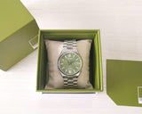 Green watch in box