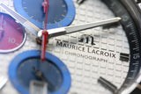 Maurice Lacroix Aikon Chronograph Special Edition Mahindra Racing Silver Dial Grey Rubber Strap Watch for Men - AI1018-TT031-130-2