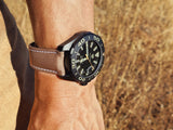 Tag Heuer Aquaracer 300 Calibre 5 Automatic Black Dial Brown Fabric Strap Watch for Men - WAY208C.FC6383