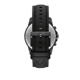 Armani Exchange Banks Chronograph Black Dial Black Leather Strap Watch For Men - AX1724