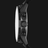 Armani Exchange Banks Chronograph Black Dial Black Leather Strap Watch For Men - AX1724