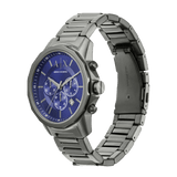 Armani Exchange Banks Chronograph Blue Dial Grey Steel Strap Watch For Men - AX1731