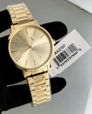Armani Exchange Cayde Analog Gold Dial Gold Steel Strap Watch For Men - AX2707