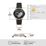 Armani Exchange Cayde Chronograph Black Dial Black Leather Strap Watch for Men - AX2745