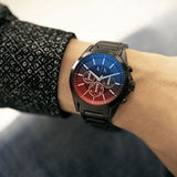 Armani Exchange Drexler Chronograph Black Dial Black Steel Strap Watch For Men - AX2615