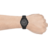 Armani Exchange Drexler Chronograph Black Dial Black Steel Strap Watch For Men - AX2639