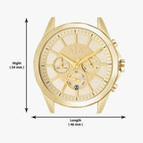 Armani Exchange Drexler Chronograph Gold Dial Gold Steel Strap Watch For Men - AX2602