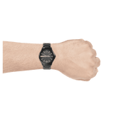 Armani Exchange Hampton Black Dial Black Steel Strap Watch For Men - AX7101