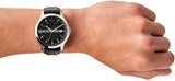 Armani Exchange Hampton Chronograph Black Dial Black Leather Strap Watch For Men - AX2101