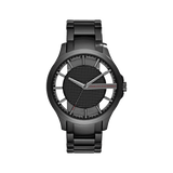 Armani Exchange Hampton Chronograph Black Dial Black Steel Strap Watch For Men - AX2189