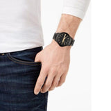 Armani Exchange Hampton Chronograph Black Dial Black Steel Strap Watch For Men - AX2413