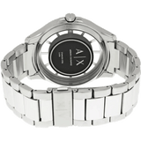Armani Exchange Hampton Chronograph Black Dial Silver Steel Strap Watch For Men - AX2179