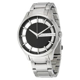 Armani Exchange Hampton Chronograph Black Dial Silver Steel Strap Watch For Men - AX2179
