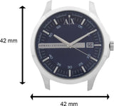 Armani Exchange Hampton Chronograph Blue Dial Silver Steel Strap Watch For Men - AX2132