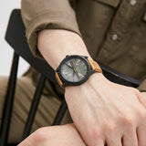 Armani Exchange Hampton Chronograph Green Dial Brown Leather Strap Watch For Men - AX2412