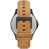 Armani Exchange Hampton Chronograph Green Dial Brown Leather Strap Watch For Men - AX2412