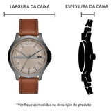 Armani Exchange Hampton Chronograph Grey Dial Brown Leather Strap Watch For Men - AX2414