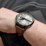 Armani Exchange Hampton Chronograph Grey Dial Brown Leather Strap Watch For Men - AX2414
