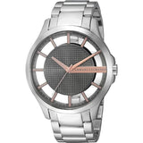 Armani Exchange Hampton Chronograph Skeleton Black Dial Silver Steel Strap Watch For Men - AX2199