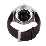 Armani Exchange Hampton Chronograph White Dial Brown Leather Strap Watch For Men - AX2187