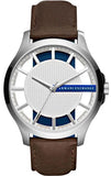 Armani Exchange Hampton Chronograph White Dial Brown Leather Strap Watch For Men - AX2187