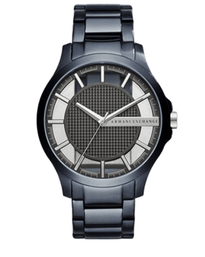 Armani Exchange Hampton Skeleton Grey Dial Blue Steel Strap Watch For Men - AX2401