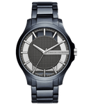 Armani Exchange Hampton Skeleton Grey Dial Blue Steel Strap Watch For Men - AX2401