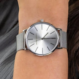 Armani Exchange Lola Analog Silver Dial Silver Mesh Strap Watch For Women - AX5535