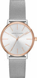 Armani Exchange Lola Analog White Dial Silver Mesh Strap Watch For Women - AX5537