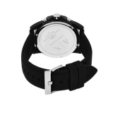 Armani Exchange Outerbanks Chronograph Black Dial Black Silicone Strap Watch For Men - AX1326