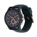 Armani Exchange Outerbanks Chronograph Blue Dial Blue Silicone Strap Watch For Men - AX1335