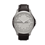 Armani Exchange Whitman Silver Dial Brown Leather Strap Watch For Men - AX2100
