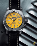 Breitling Avenger Automatic 45 Seawolf Yellow Dial Black Nylon Strap Watch for Men - A17319101I1X1