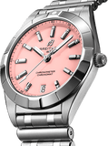 Breitling Chronomat 32 Diamonds Pink Dial Silver Steel Strap Watch for Women - A77310101K1A1