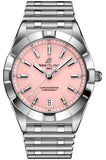 Breitling Chronomat 32 Diamonds Pink Dial Silver Steel Strap Watch for Women - A77310101K1A1
