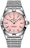 Breitling Chronomat 32 Diamonds Pink Dial Silver Steel Strap Watch for Women - A77310101K1A1