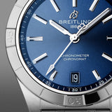 Breitling Chronomat Automatic 36 Blue Dial Silver Steel Strap Watch for Women - A10380101C1A1