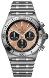 Breitling Chronomat B01 42 Brown Dial Silver Steel Strap Watch for Men - AB0134101K1A1