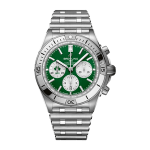 Breitling Chronomat B01 42 Six Nations Ireland Green Dial Silver Steel Strap Watch for Men - AB0134A91L1A1