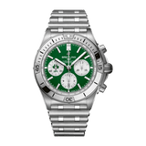 Breitling Chronomat B01 42 Six Nations Ireland Green Dial Silver Steel Strap Watch for Men - AB0134A91L1A1