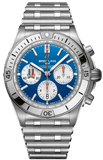 Breitling Chronomat B01 42 Six Nations Italy Blue Dial Silver Steel Strap Watch for Men - AB0134A41C1A1