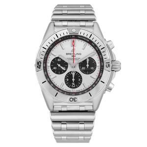 Breitling Chronomat B01 42mm Silver Dial Silver Steel Strap Watch for Men - AB0134101G1A1