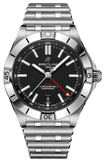 Breitling Chronomat GMT 40 Automatic Black Dial Silver Steel Strap Watch for Men - A32398101B1A1