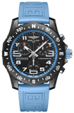 Breitling Endurance Pro Black Dial Light Blue Rubber Strap Watch for Men - X82310281B1S1