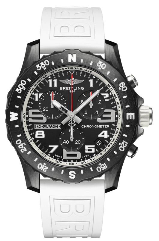 Breitling Endurance Pro Black Dial White Rubber Strap Watch for Men - X82310A71B1S1