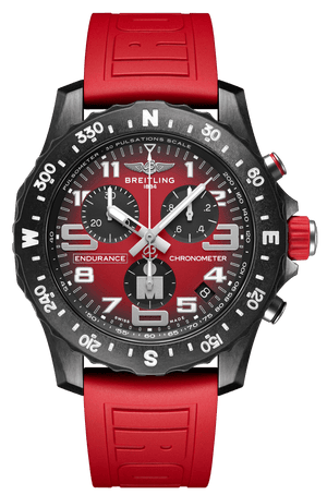 Breitling Endurance Pro Ironman Red Dial Red Rubber Strap Watch for Men - X823109A1K1S1
