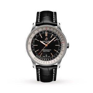 Breitling Navitimer 1 Automatic 41mm Black Dial Black Leather Strap Mens Watch - A17326211B1P1