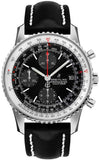 Breitling Navitimer 1 Chronograph 41mm Automatic Black Dial Black Leather Strap Mens Watch - A13324121B1P1
