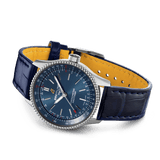 Breitling Navitimer Automatic 35 Blue Dial Blue Leather Strap Watch for Men - A17395161C1P1
