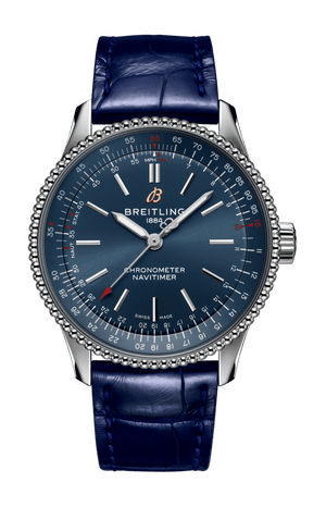 Breitling Navitimer Automatic 35 Blue Dial Blue Leather Strap Watch for Men - A17395161C1P1